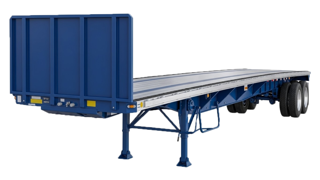 Flatbed trailer for heavy equipment and oversized cargo
