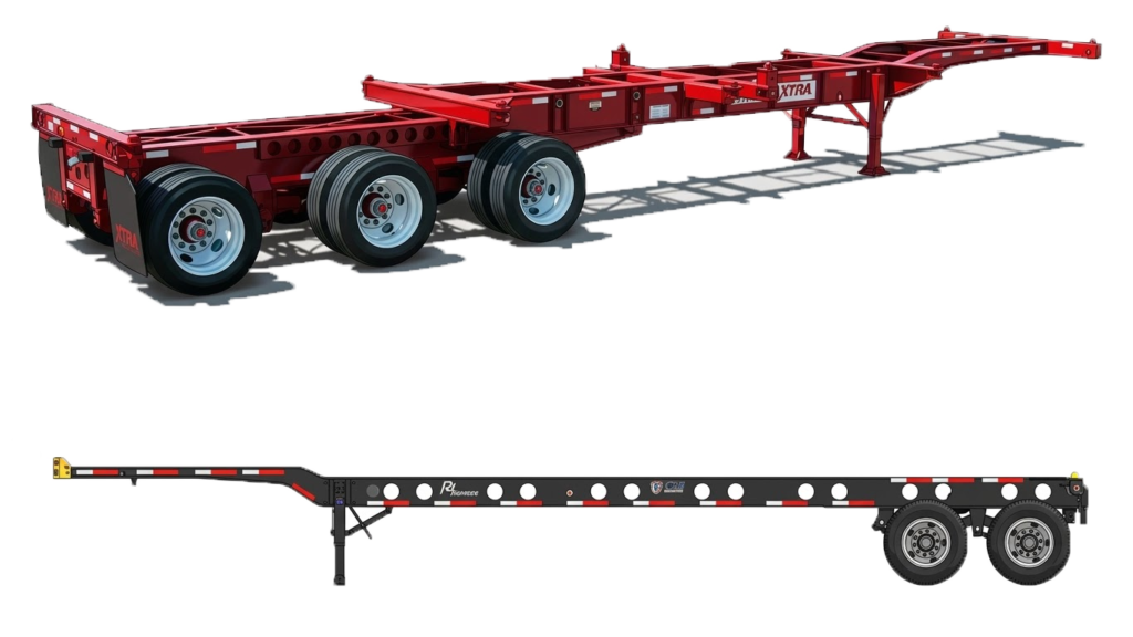 Intermodal container chassis for cargo transportation